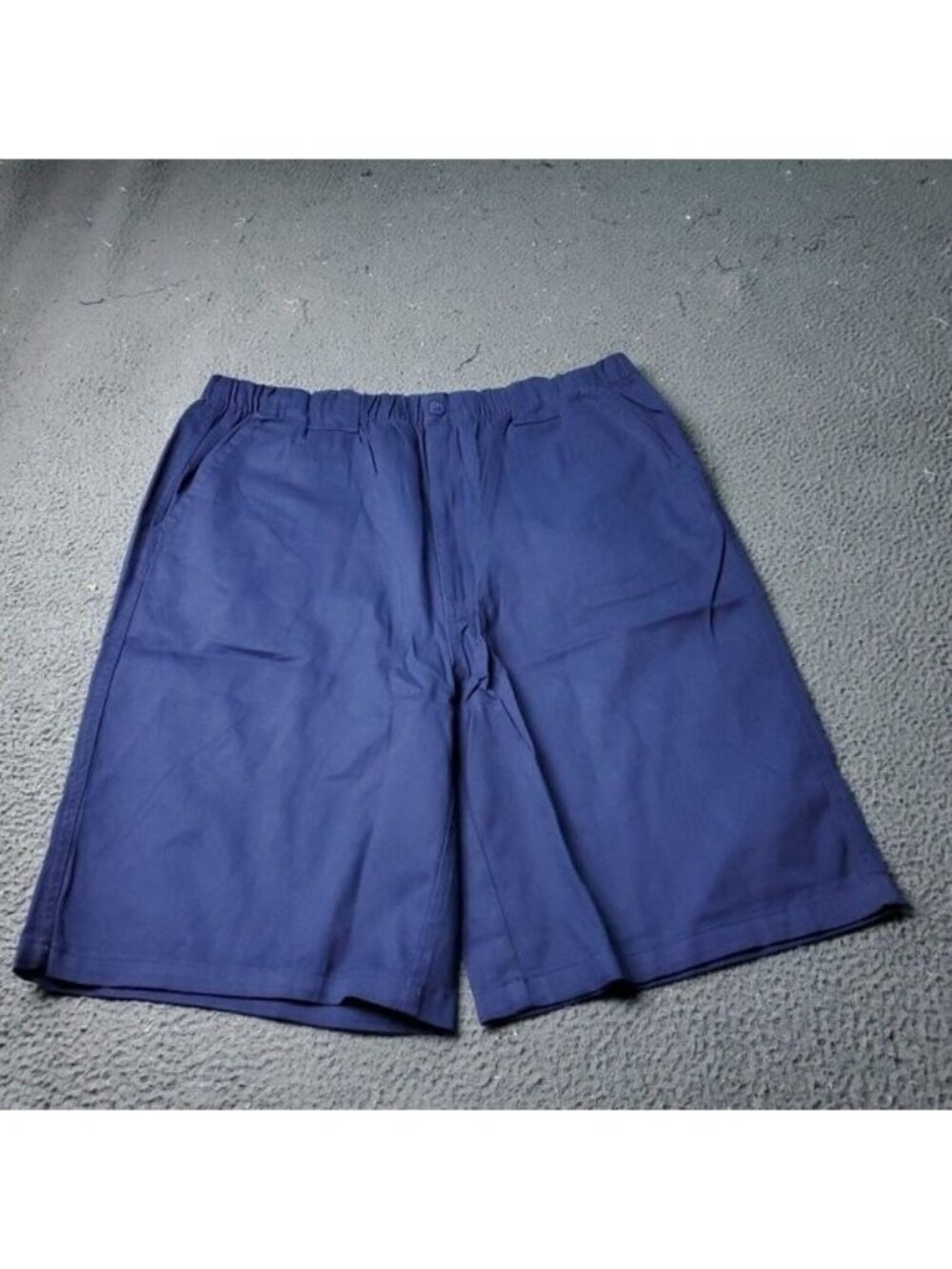 Boulder Creek Elastic Shorts Mens 36 38 XLT Big Tall Blue Chino Khaki LL Lands